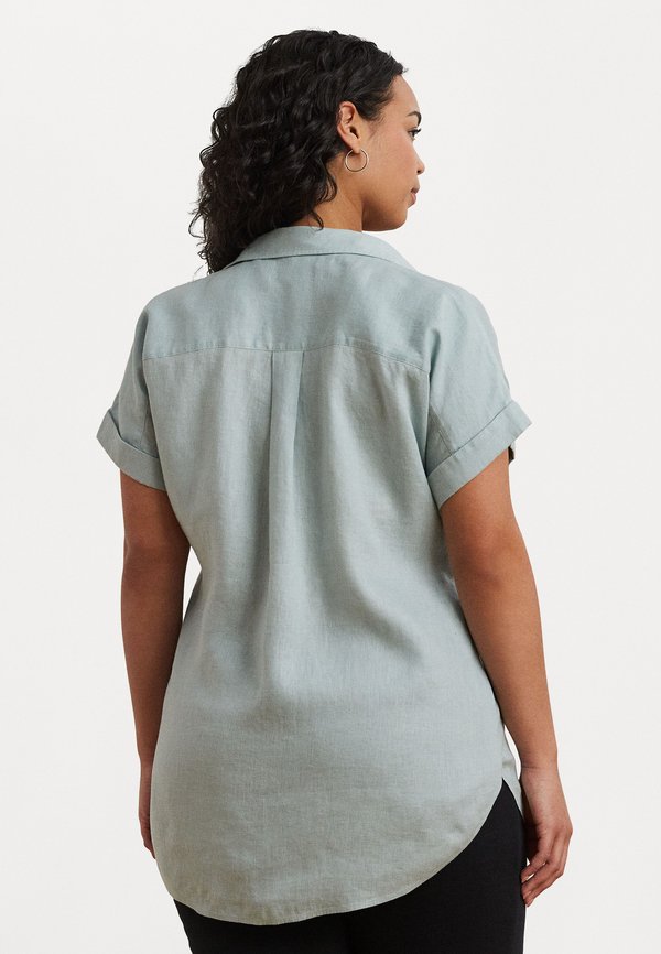TISSUE LINEN SHORT SLEEVE SHIRT - Button-down blouse - aqua pearl3
