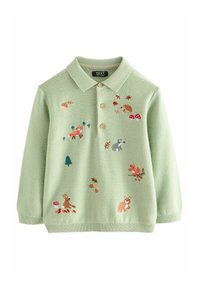 Next REGULAR FIT - ALL OVER EMBROIDERED - T-shirt à manches longues - sage green