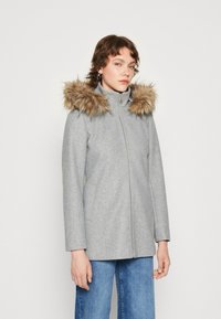 ONLY - ONLNEWERICA HOOD COAT - Cappotto corto - medium grey melange Immagine in miniatura 1