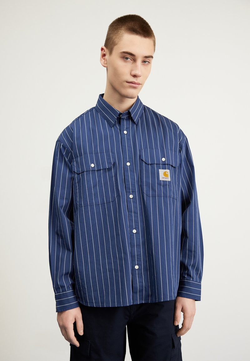 Carhartt WIP - ORLEAN SHIRT - Overhemd - blue/white, Vergroten