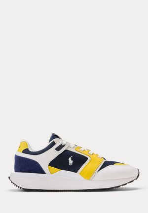 Polo Ralph Lauren, TRAIN 89 V2 SUEDE-PANELED SNEAKER - Sportcipő - white/navy/yellow