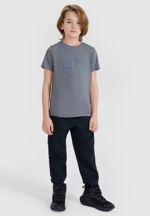 4F, 4F T-SHIRT TREKKINGOWY SZYBKOSCHNĄCY CHŁOPIĘCY - CZARNY 122/128 (6-8 LAT) - T-shirt de sport - middle grey
