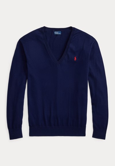 Polo Ralph Lauren COTTON V-NECK SWEATER - Jumper - bright navy