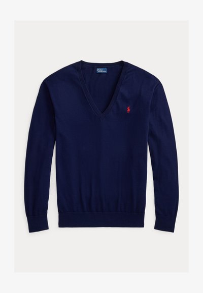 Polo Ralph Lauren COTTON V-NECK SWEATER - Jumper - bright navy