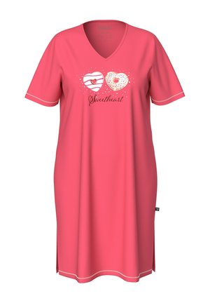 Ulla Popken GRAPHIC SHORT SLEEVE V-NECK - Nightie - pink