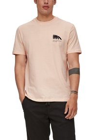 s.Oliver MIT FRONTPRINT - T-Shirt print - puder