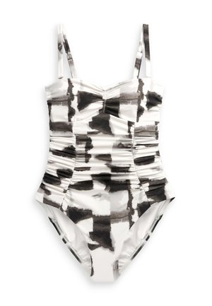 TUMMY CONTROL RUCHED STANDARD - Uimapuku - black cream tie dye