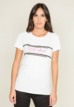 Dona x Lisa MESSAGE HOLIDAY - T-shirt imprimé - white