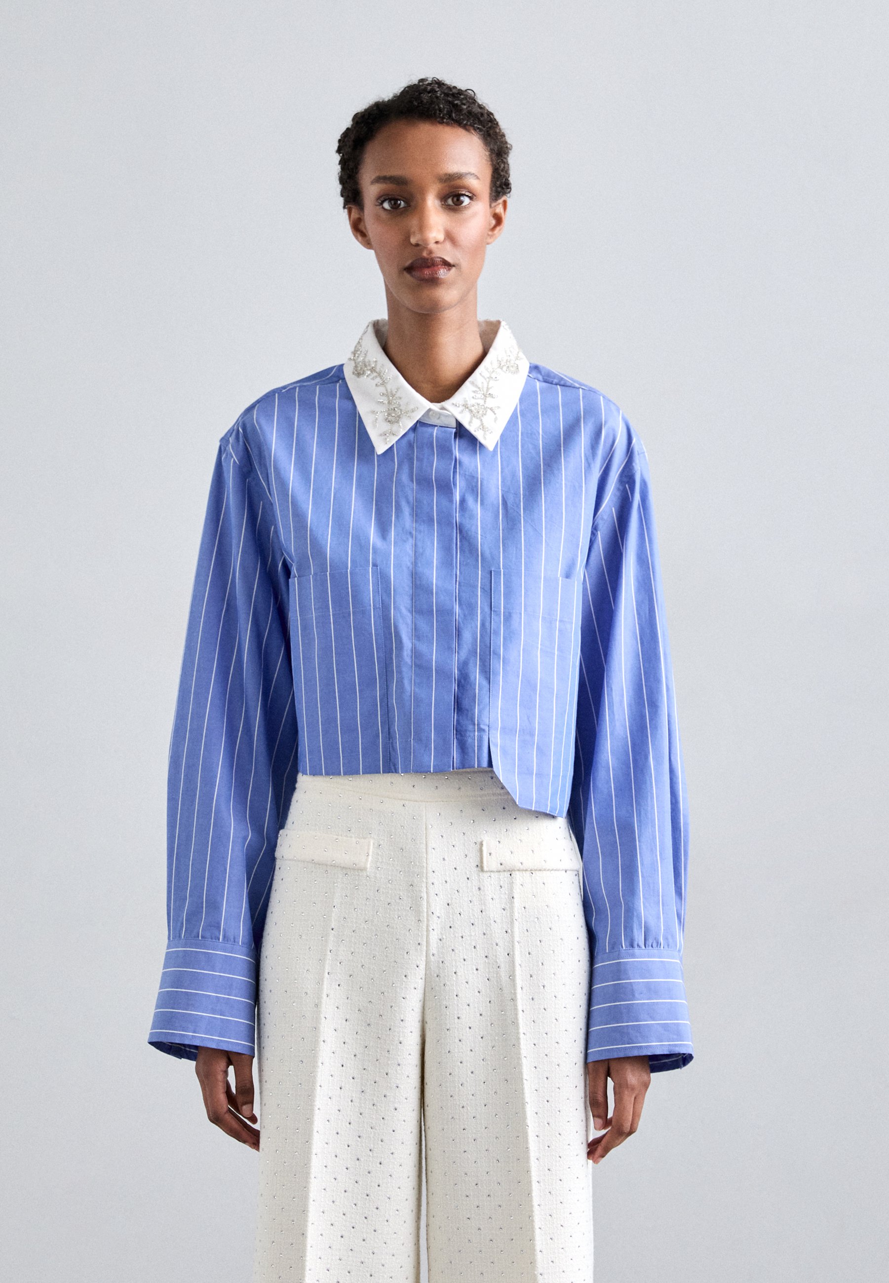 Blouse Sandro En Soie - Taille 38 - Marron - Occasion Très Bon État - Vêtement Femme