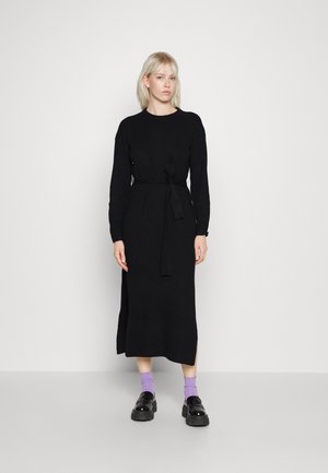 VICILIA O NECK LONG DRESS - Strikkjoler - black