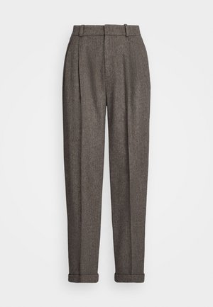 Polo Ralph Lauren PLEATED HERRINGBONE WOOL PANT - Housut - brown