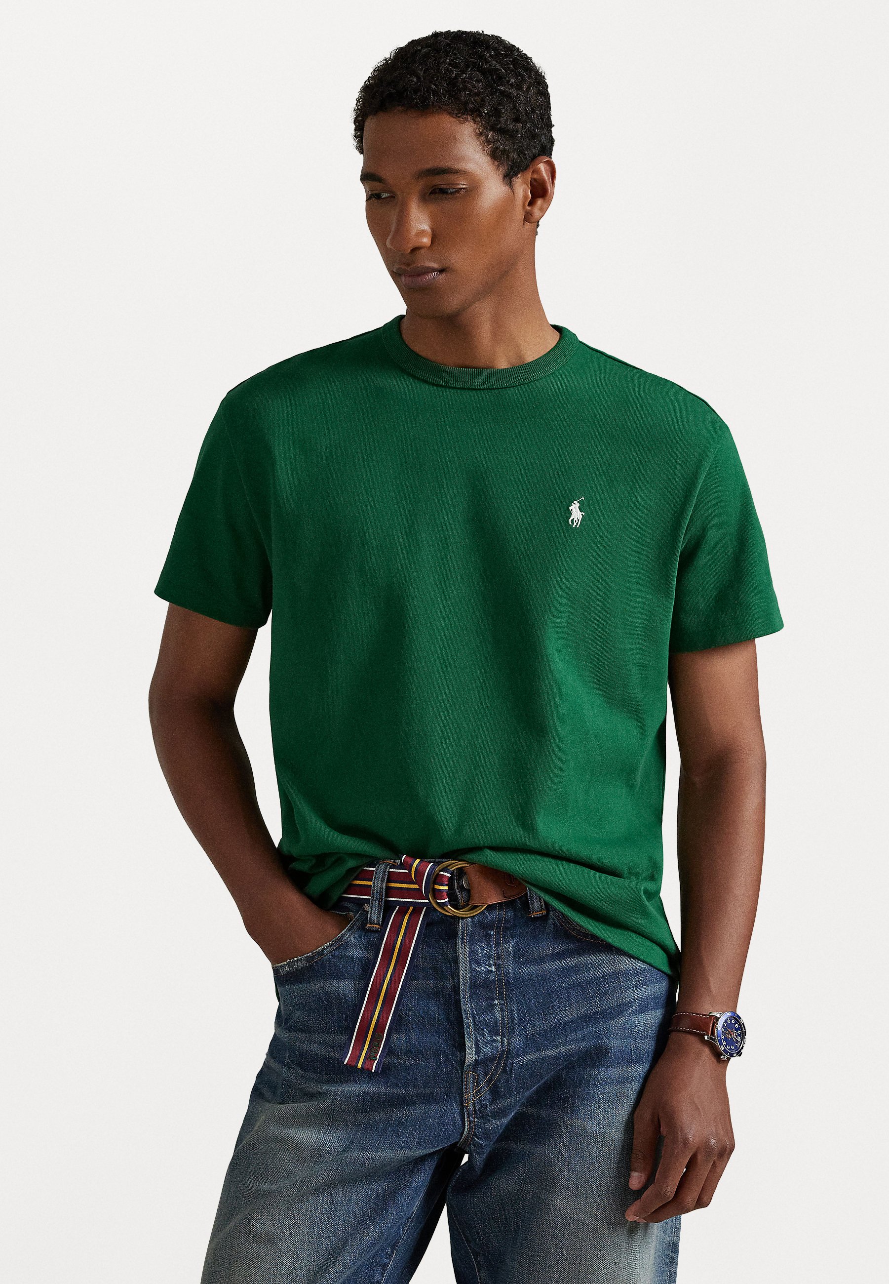 ★★POLO RALPH LAUREN★★ Classic Fit Jersey T-Shirt Green M Polo Ralph Lauren Classic Fit Heavyweight Jersey T-shirt in