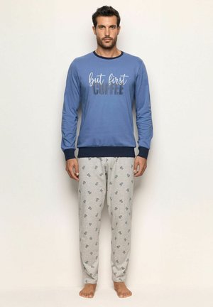 SET - Pyžamová sada - blue denim grey with print