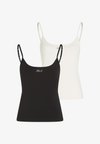 SIGNATURE CAMISOLE TOPS (PACK OF 2) - Caraco - cannoli cream-black
