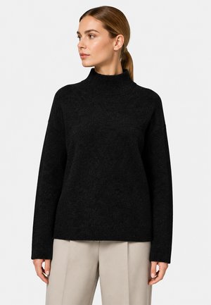 Noisy May, KLASSISCHER STRICKPULLOVER STEHKRAGEN LANGARM UNIFARBEN - Trui - schwarz