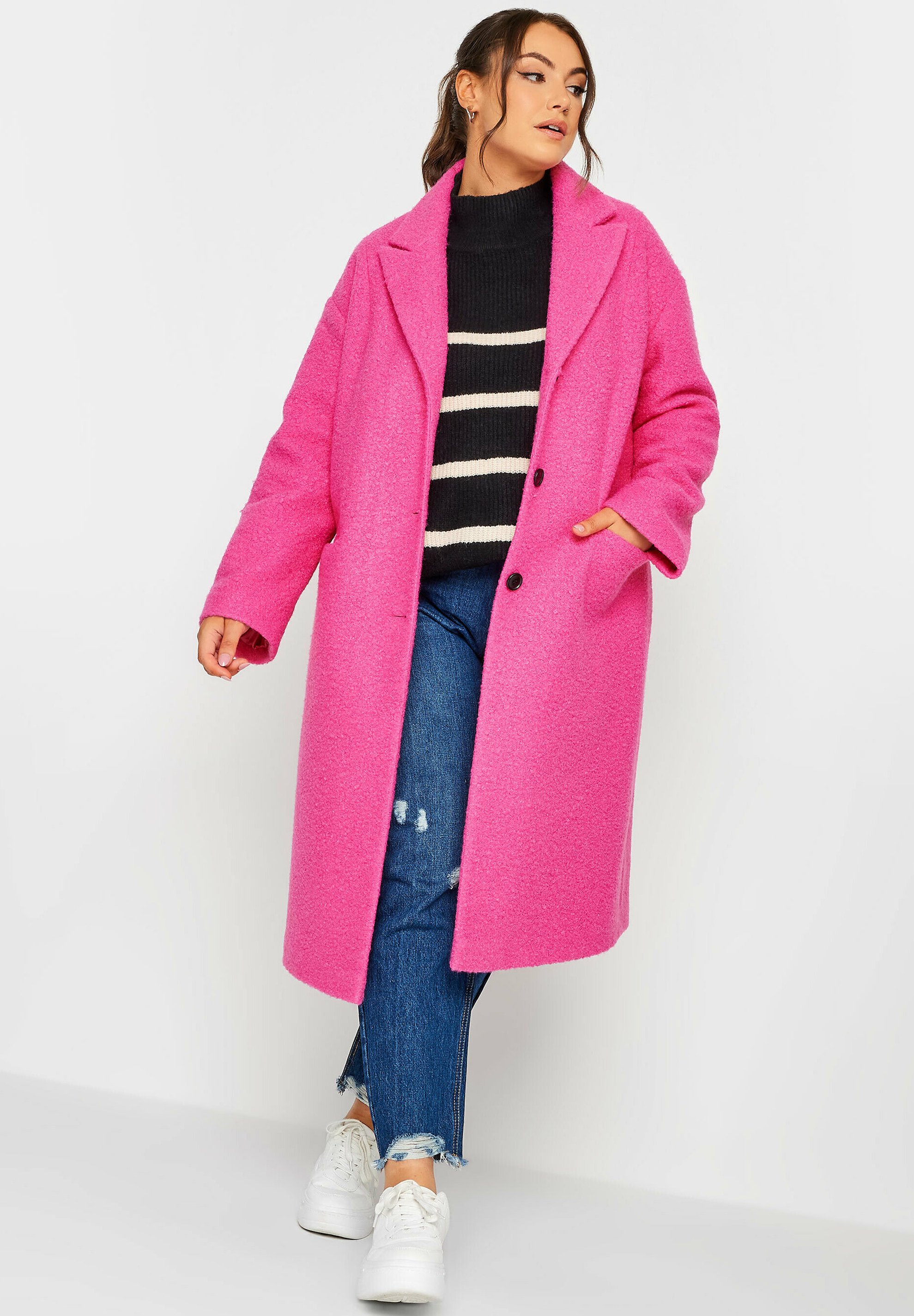 Yours Clothing BOUCLE - Klassischer Mantel - pink - Zalando.de 