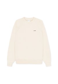 Κρεμ μακρυμάνικο φούτερ με στρογγυλή λαιμόκοψη, με μικρό μαύρο λογότυπο "LES DEUX" στο αριστερό στήθος και ριμπ τελείωμα στα μανίκια και τη μέση.