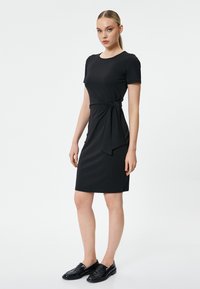 Koton TIE DETAIL SHORT SLEEVE - Trikoomekko - black