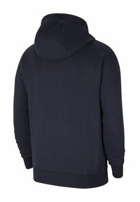 Hoodie in Marineblau aus weichem Material, mit schlichter Gestaltung, Kängurutasche sowie gerippten Bündchen und Saum.