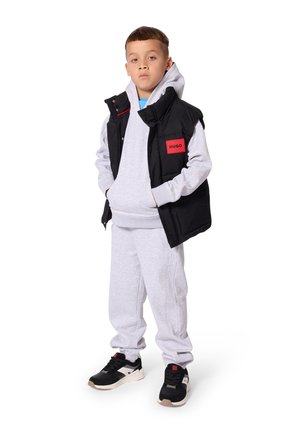 HUGO Kids, HOODED SWEATSHIRT - Jersey con capucha - chine grey