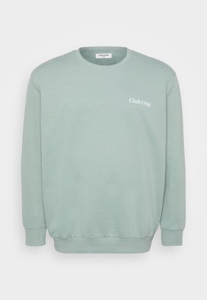 Mintgroene crewneck sweatshirt gemaakt van een zachte katoenmix. Heeft ribgebreide manchetten en onderrand, met "Club1990" in het wit op de voorkant gedrukt.
