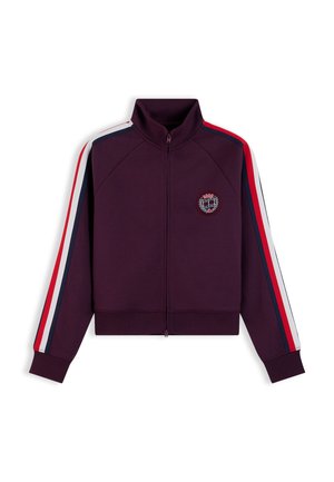 Tommy Jeans, TAPE TRACK JACKET - Φούτερ με φερμουάρ - calypso berry