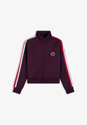 Tommy Jeans, TAPE TRACK JACKET - Φούτερ με φερμουάρ - calypso berry