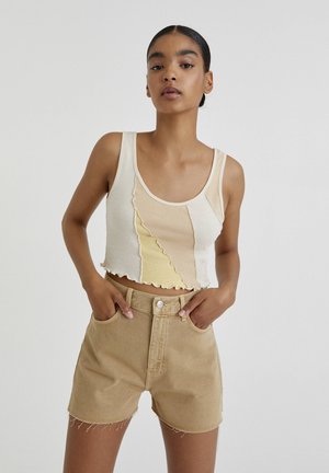 Szorty jeansowe - mottled beige