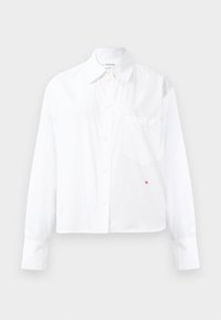 CROPPED LONG SLEEVE SHIRT - Button-down blouse - white