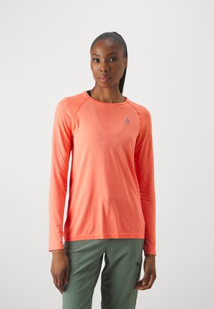 CREW NECK ESSENTIAL SEAMLESS - Long sleeved top - living coral melange