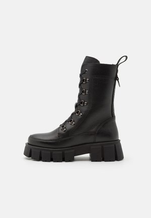 ESCAPE LACE UP HI WARM - Platform boots - black