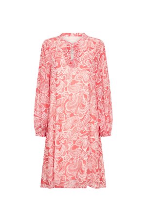 Roosa paisleymoega kleit pikete varrukatega ja võtmeaugu kaelusega. Valmistatud kergest kangast ja relaxed sobitusega.