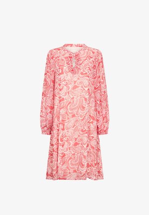 Roosa paisleymoega kleit pikete varrukatega ja võtmeaugu kaelusega. Valmistatud kergest kangast ja relaxed sobitusega.