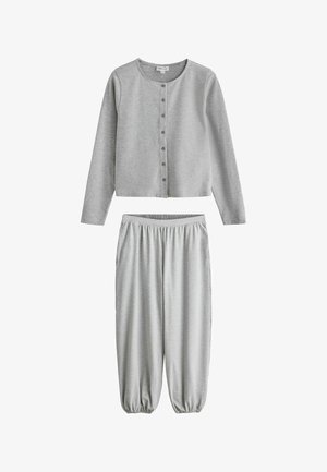 Next, TALL FIT - JERSEY BALLOON LEG BUTTON THROUGH LONG SLEEVE PYJAMAS - Nattøj sæt - grey