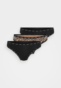Guess PRINTED BASIC THONG 3 PACK - Thong - black/brown