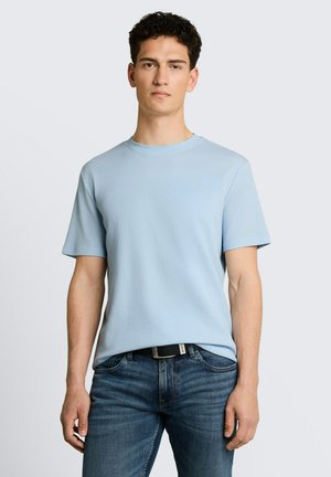 TOM TAILOR DENIM, TOM TAILOR DENIM T-SHIRT T-SHIRT MIT WAFFELSTRUKTUR - T-shirt basique - light metal blue