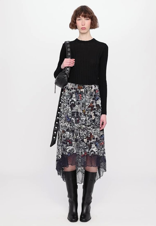 JOSLIN SOFT BUTTERFLIES - A-line skirt - encre4
