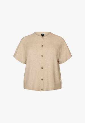 Zizzi, STRICKJACKE MIT KURZEN ÄRMELN - Ζακέτα - beige