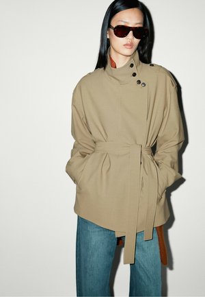 Massimo Dutti, MID-LENGTH BELTED TRENCH COAT - Trenchcoat - beige