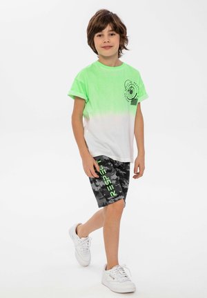 SHORT SLEEVE WITH PRINT - Majica kratkih rukava s printom - neon green /white