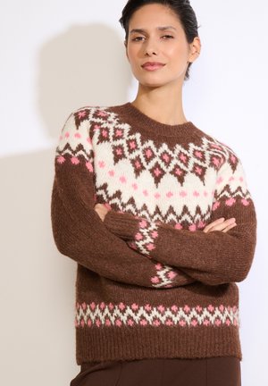 SOFT JACQUARD - Džemperis - brown dark chocolate