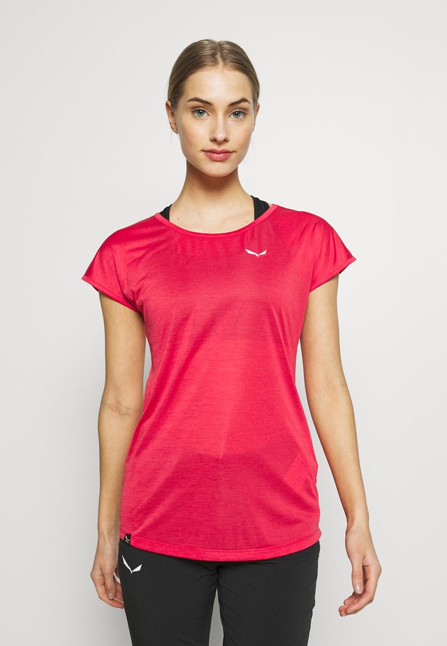 PUEZ DRY TEE - T-paita - rose/red melange