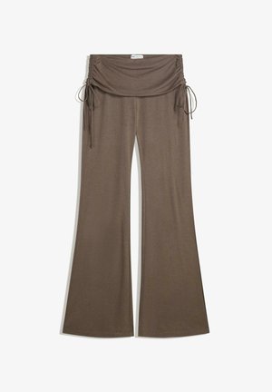 FLOWING FLARED WITH TIE - Broek - sand