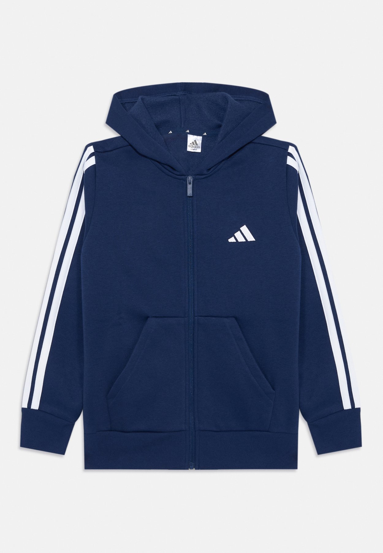 adidas JUNIOR HOODIE UNISEX - Zip-up sweatshirt - dark blue/white