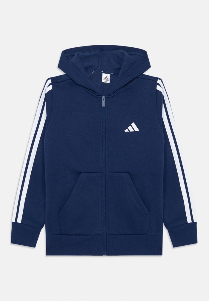 adidas JUNIOR HOODIE UNISEX - Sudadera con cremallera - dark blue/white