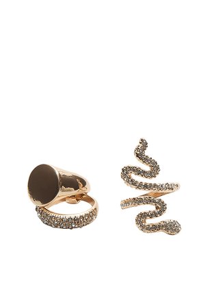 SET OF 3PACK SNAKE AND RHINESTONE - Sormus - gold-coloured