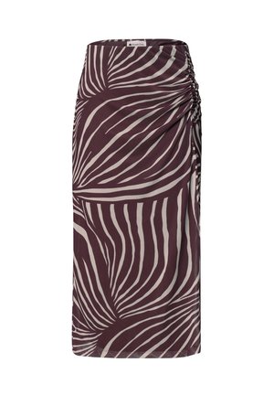 Street One, MIDI-ROCK AUS MESH MIT PRINT - A-line skirt - rustic rouge