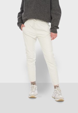 GIFT - Leren broek - white