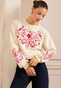 Love & Roses Melegítőfelső - ivory red and pink embroidered