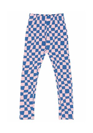 Legíny s kockovaným vzorom v modrej a ružovej farbe. Vyrobené z jemnej bavlny, s elastickým pásom pre pohodlie.